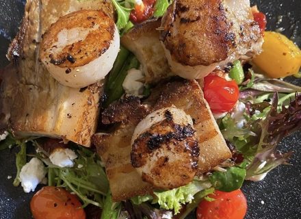 Pork Belly & Scallop salad